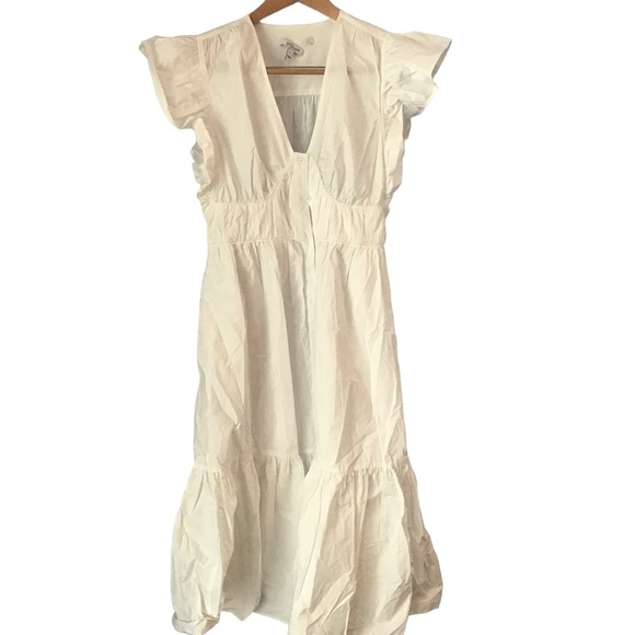 20. NWOT 10 Crosby Derek Lam GRETA RUFFLE SLEEVE DRESS - Picture 2 of 9